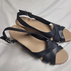 UGG Women Kenedy Crisscross Strap Slingback Woven Low Wedge Peep Toe Sandal 9.5